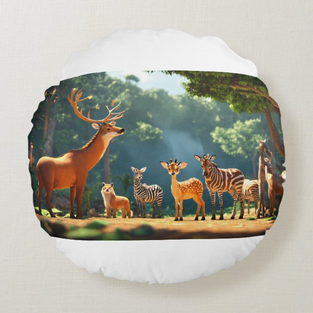 Vildens röster rund kudde (Framsidan)