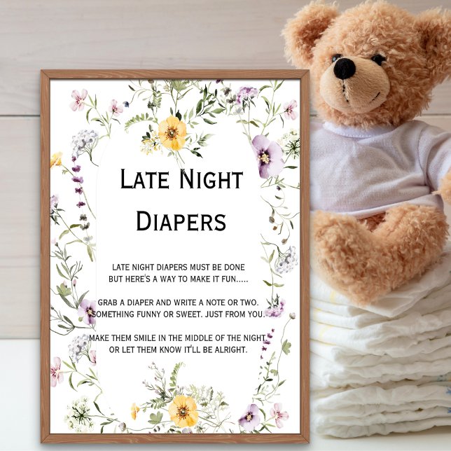 Vildens trädgård blommar Sent Nattavårdsskylt Poster (Skapare uppladdad)