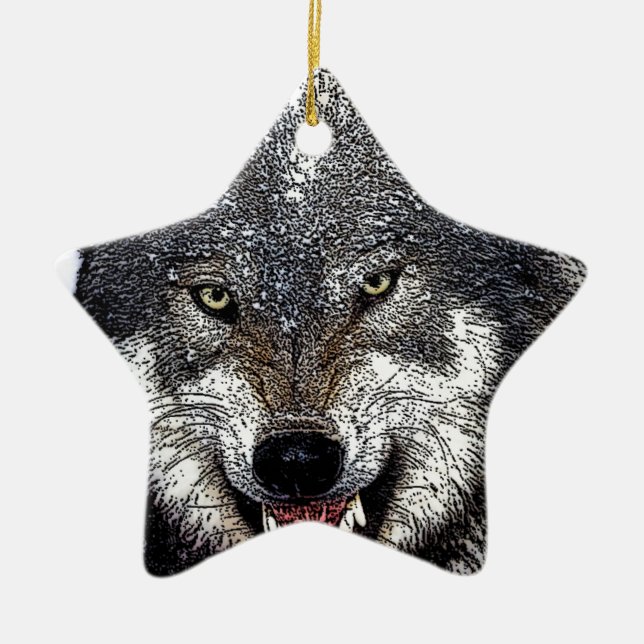Vildens Varg Julgransprydnad Keramik (Framsidan)