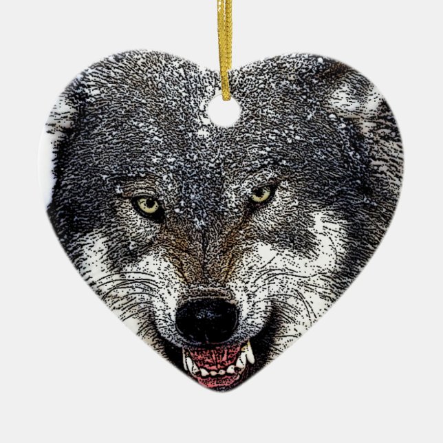 Vildens Varg Julgransprydnad Keramik (Framsidan)