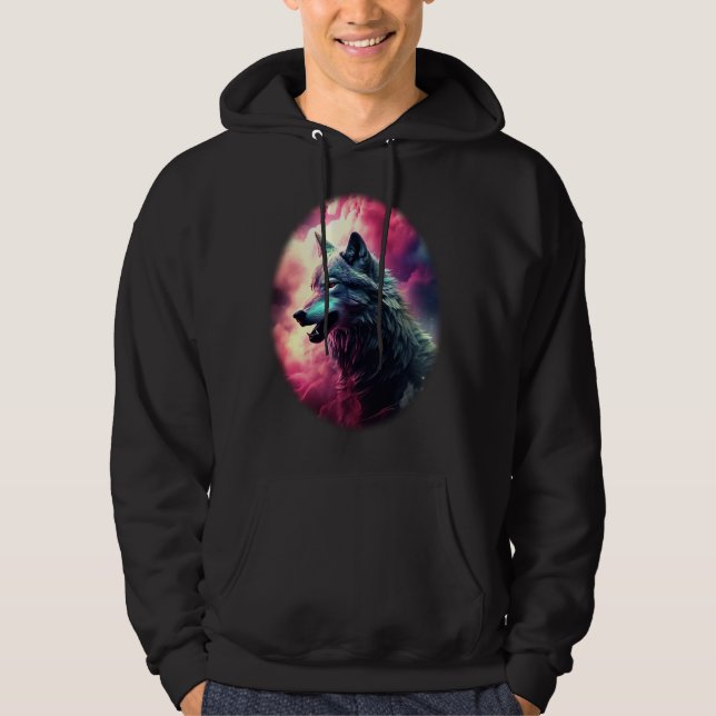 Vildens varg på djur hoodie (Framsida)