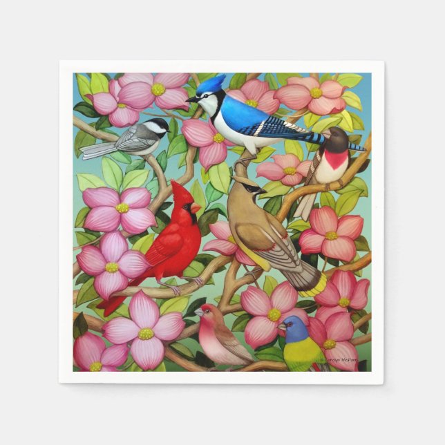 Vilder på bakgården i Dogwood Papper Napkins Pappersservett (Framsidan)