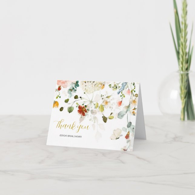 VILDFLOWERS Tacksamhetskort Tack Kort (Framsida)