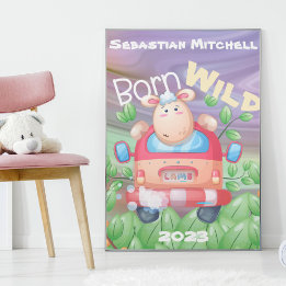 Vildfödda barn rum poster med namn & år