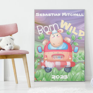 Vildfödda barn rum poster med namn & år