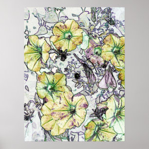 Vildgula blommor av Lina 2013 Poster