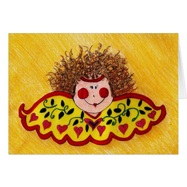 vildhårängel hälsningskort (Framsidan Horizontal)