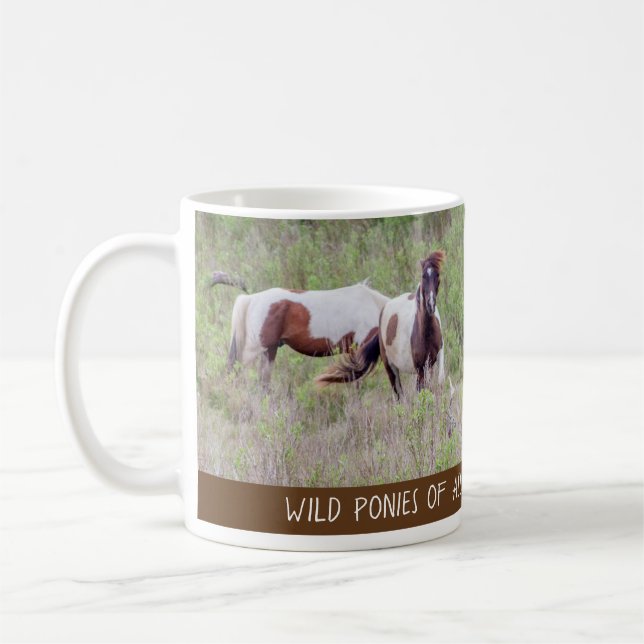 Vildhästar Assateague och Chicoteague Kaffemugg (Vänster)