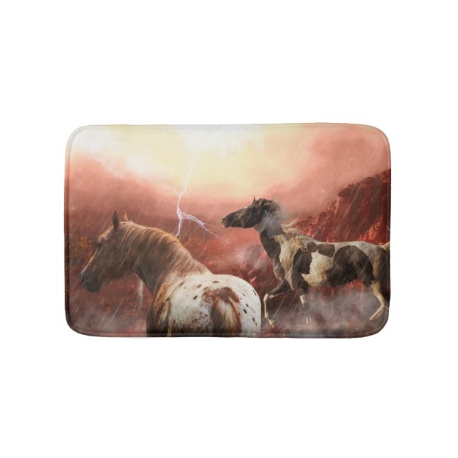 VILDHÄSTAR ÖKENSTORM BADRUMSMATTA (Framsidan)