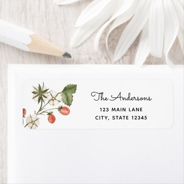 Vildjordgubbs-etikett för returadress returadress etikett (Insitu)