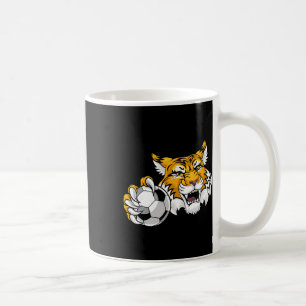 Vildkatt Bobcat Lodjur Puma Fotboll Byll Tecknad C Kaffemugg