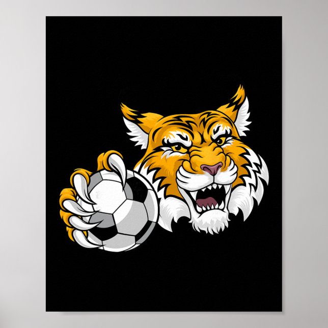 Vildkatt Bobcat Lodjur Puma Fotboll Ll Tecknad Kar Poster (Framsidan)