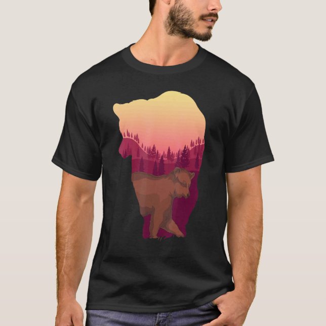 Vildlevande djur Natature Forest Träd Brown Bear T Shirt (Framsida)