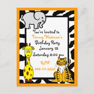 Vildlevande Safari Birthday-inbjudan Inbjudningar