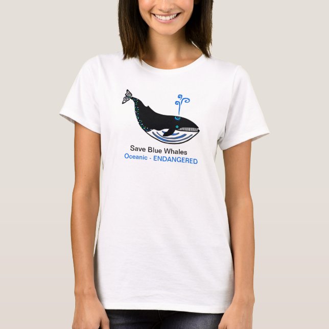 Vildlevande - Spara Blue WHALES - Djurgrafik - - T Shirt (Framsida)