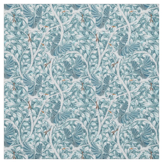 Vildlife Herons in Soft Teal and White Tyg (Provkarta)