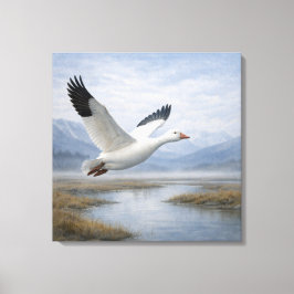 Vildliv Snögås Flygande Tundra Våtmarker Canvastryck