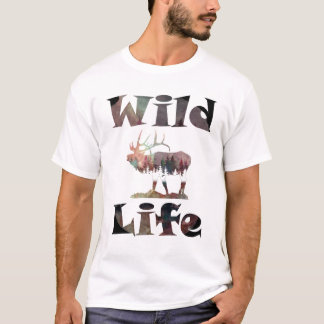 Vildlivet med Bugling Elk Watercolor-design T Shirt