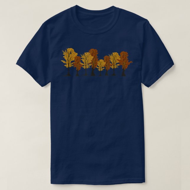 Vildlivet utomhus Fall Forest Träd Höstnaturen1 T Shirt (Design framsida)
