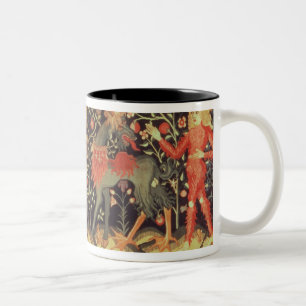 Vildmanar och djur, tapestry, 15th århundrade Två-Tonad mugg