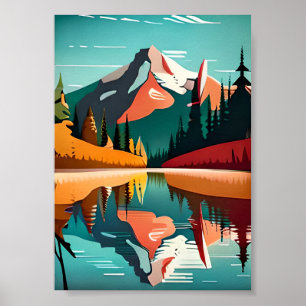 Vildmark i vintage poster