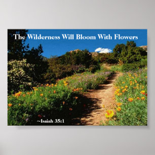 Vildmarken blommar den Isaiah 35:1 Poster
