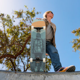 Vildmarks solnedgång Ryggsäck Vandrerska Kvinna Mini Skateboard Bräda 18,5 Cm