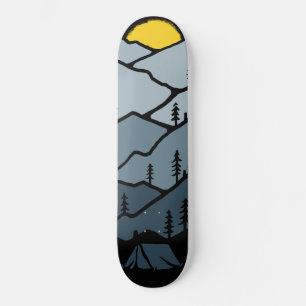 Vildmarksbergssolnedgång Tältcamping Mini Skateboard Bräda 18,5 Cm