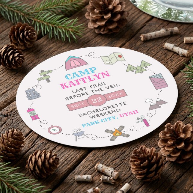 Vildmarksbröllop för ogifta kvinnor på Camp Bach Underlägg Papper Rund (Skapare uppladdad)