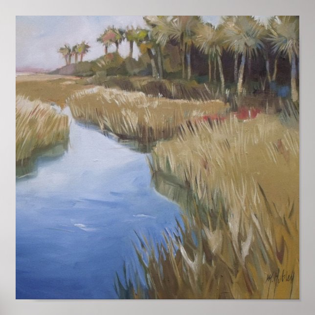 Vildmarksgräs i Florida och handflatan träd Poster (Framsidan)