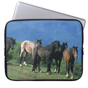 VildMustanghästar i bergen Laptop Sleeve