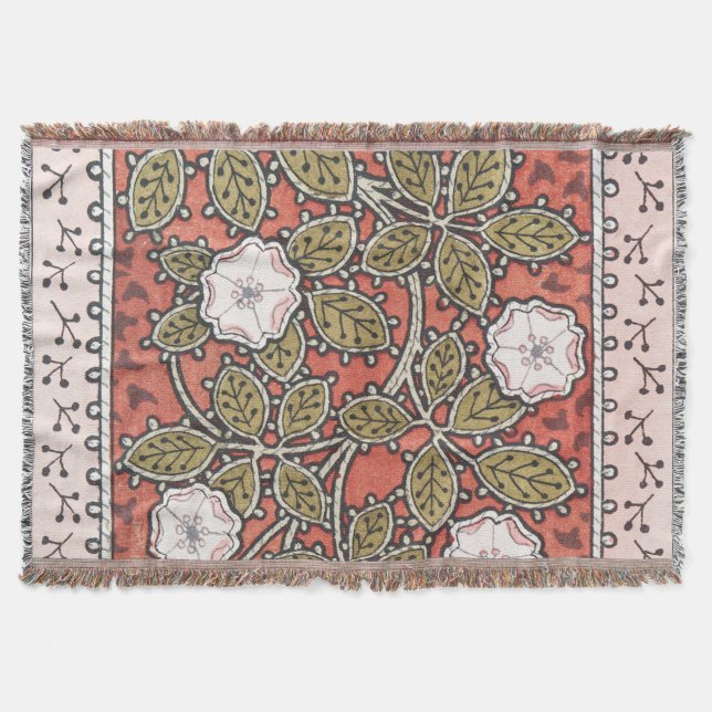 Vildros konstillustration blomma vintage filt (Framsidan)