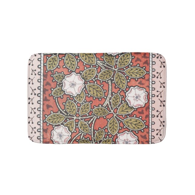 Vildros konstnärlig illustration blomma vintage badrumsmatta (Framsidan)