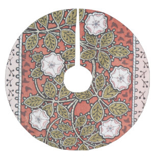 Vildros konstnärlig illustration blomma vintage julgransmatta borstad polyester
