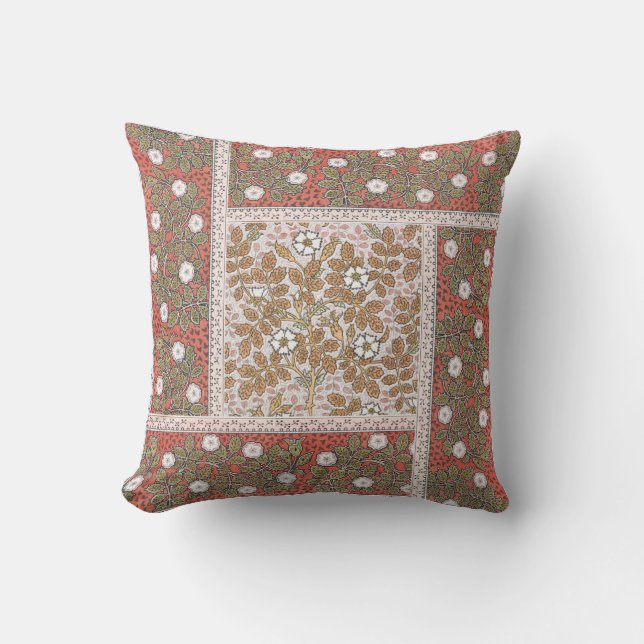Vildros konstnärlig illustration blomma vintage kudde (Framsida)