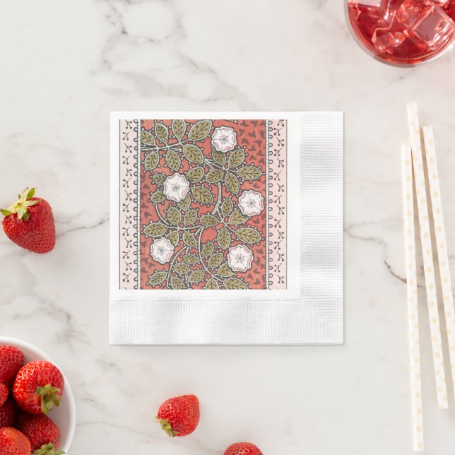 Vildros konstnärlig illustration blomma vintage pappersservett (Insitu)