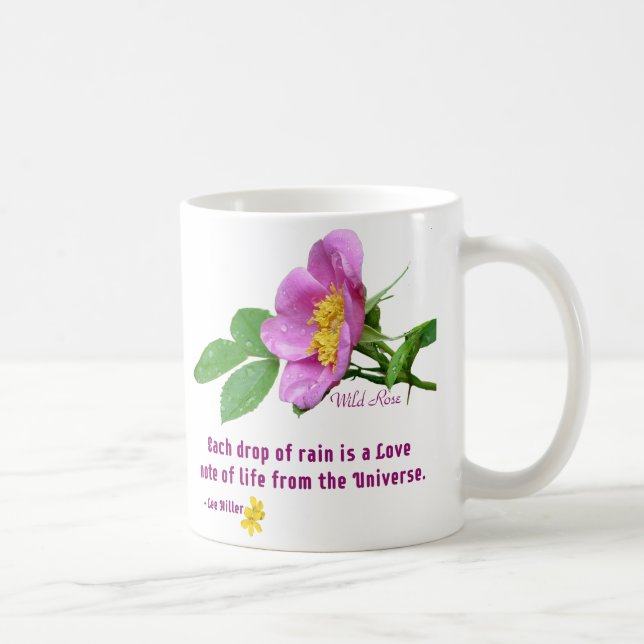 Vildros Vildblomma Regn Citat Kaffemugg (Höger)