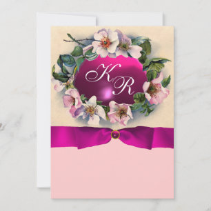 VILDROSA MED ROSA BAND, MONOGRAM INBJUDNINGAR