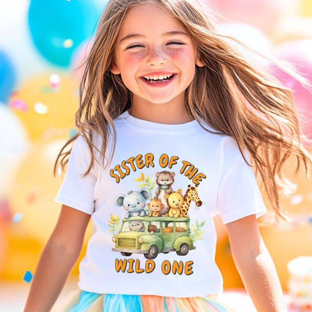 Vildsafari djur födelsedag syster  t shirt (Skapare uppladdad)