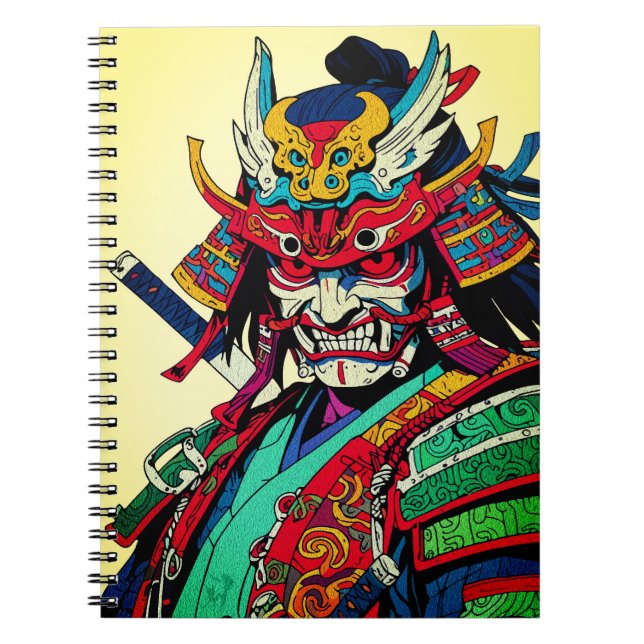 Vildsamurajkrigare – Färgrik japansk bushido Anteckningsbok (Framsidan)