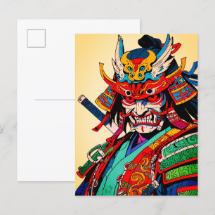 Vildsamurajkrigare – Färgrik japansk bushido Vykort