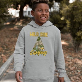 Vildsida Berg Skog Tält Camping Hoodie T Shirt