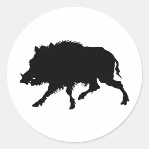 Vildsvin- eller vildgriselegantSilhouette Runt Klistermärke