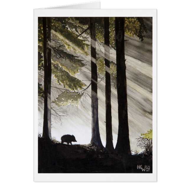 Vildsvin Hälsningskort (Framsidan)