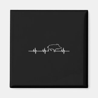 Vildsvin Hjärtbeat Ekg Jägare Jakt Jakt Magnet