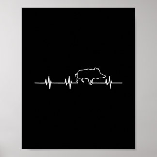 Vildsvin Hjärtfrekvens Ekg Jägare Jakt Jakt Poster