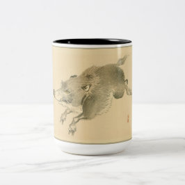 Vildsvin (japansk konst) (av Kono Bairei) Två-Tonad Mugg