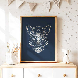Vildsvin | Skogs djur Vildsvin Väggtryck Poster