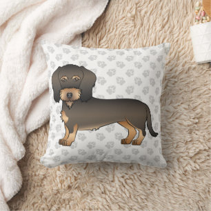Vildsvin Strävhårig Dachshund Tecknad Hund & Tassa Kudde