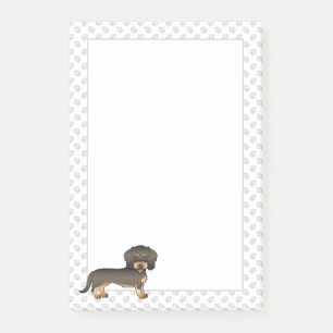Vildsvin Strävhårig Dachshund Tecknad Hund & Tassa Post-it Block
